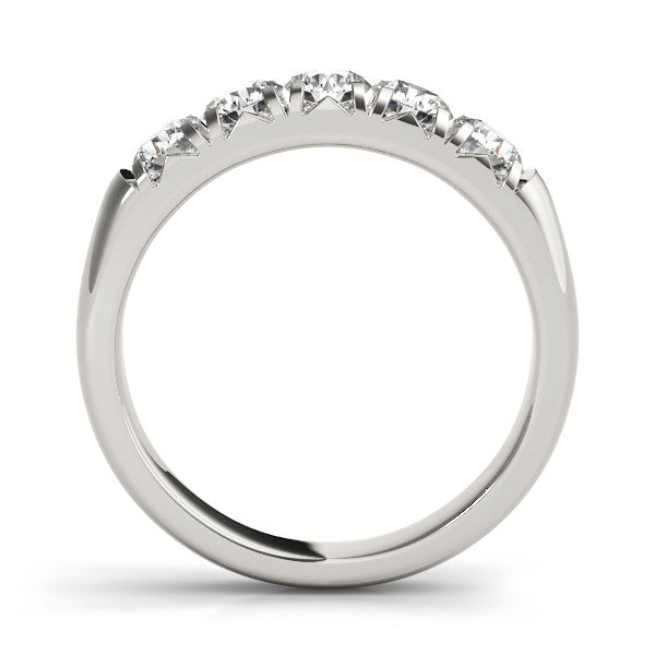 Platinum Round Diamond Channel Set Half Eternity Band