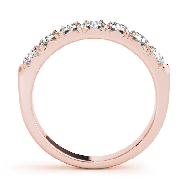 Rose gold Round Diamond Half-Eternity Prong Set Band