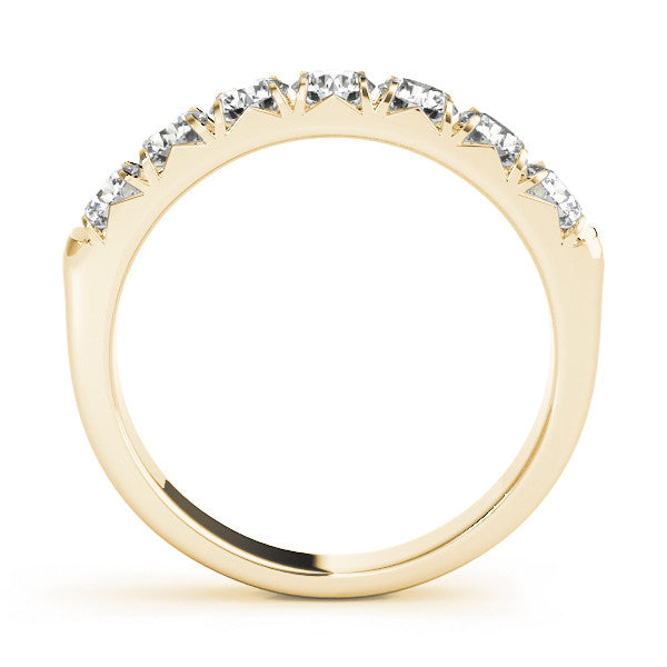 Yellow gold Round Diamond Half-Eternity Prong Set Band