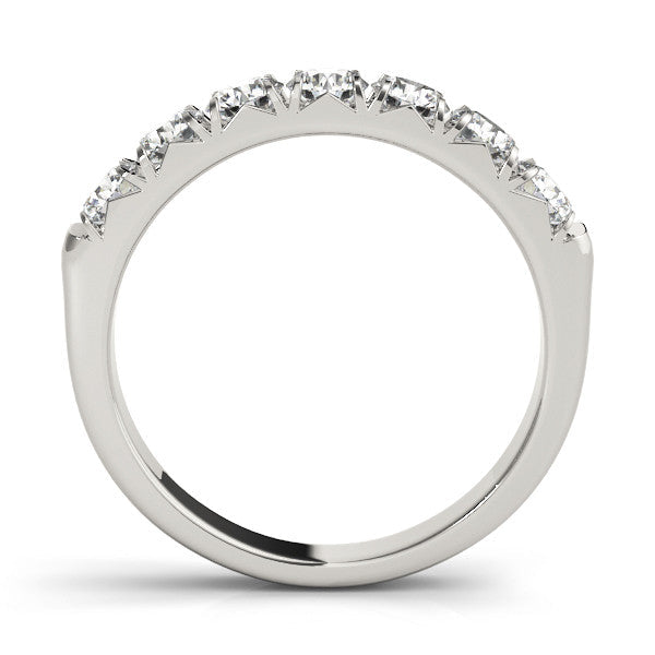 Platinum Round Diamond Half-Eternity Prong Set Band