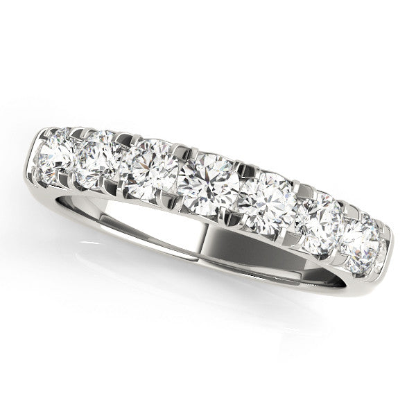 White gold Round Diamond Half-Eternity Prong Set Band