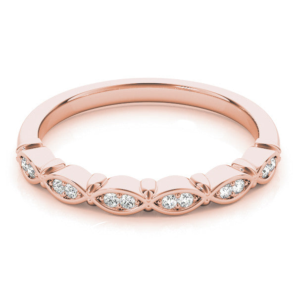 Rose gold Marquise Diamond Bezel Set Eternity Band