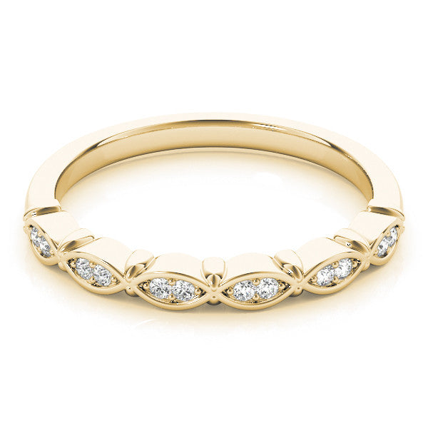 Yellow gold Marquise Diamond Bezel Set Eternity Band