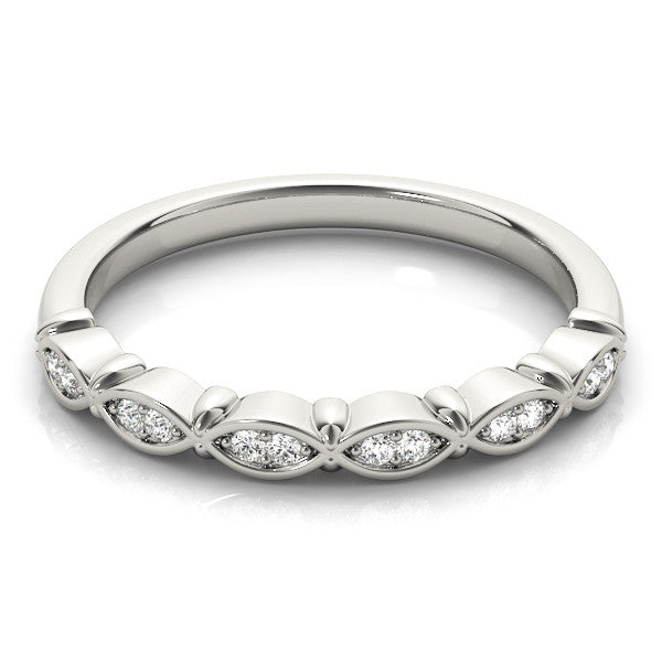 White gold Marquise Diamond Bezel Set Eternity Band
