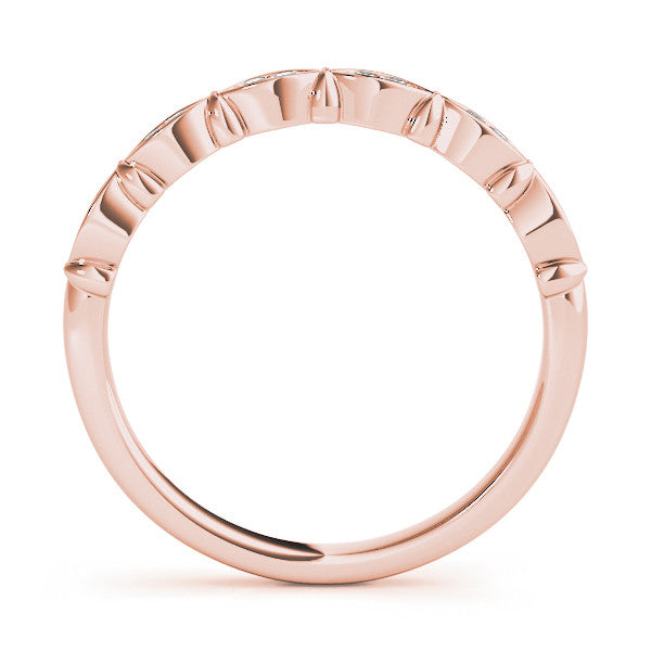 Rose gold Marquise Diamond Bezel Set Eternity Band