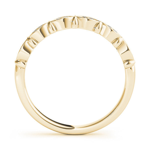 Yellow gold Marquise Diamond Bezel Set Eternity Band