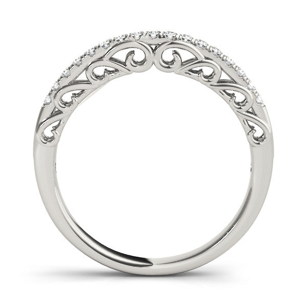 Platinum Round Cut Diamond Prong Set Eternity Band