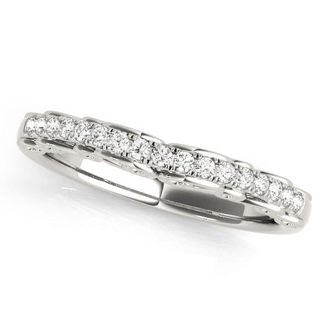 Silver Round Cut Diamond Prong Set Eternity Band