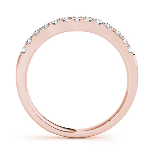 Rose gold Round Diamond Pavé Curved Eternity Band with Shared Prong Setting