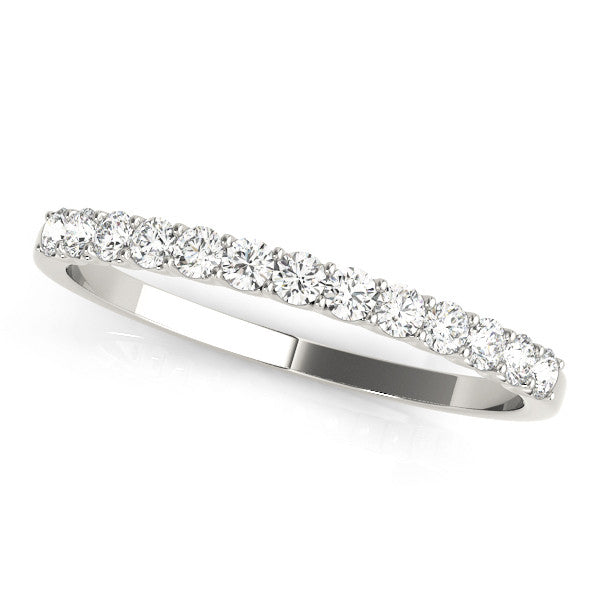 White gold Round Diamond Pavé Half-Eternity Band