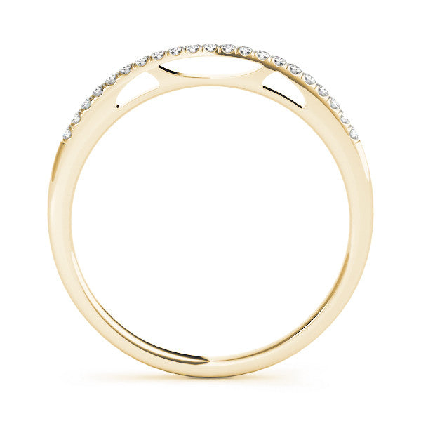 Yellow gold Round Diamond Pavé Set Eternity Band