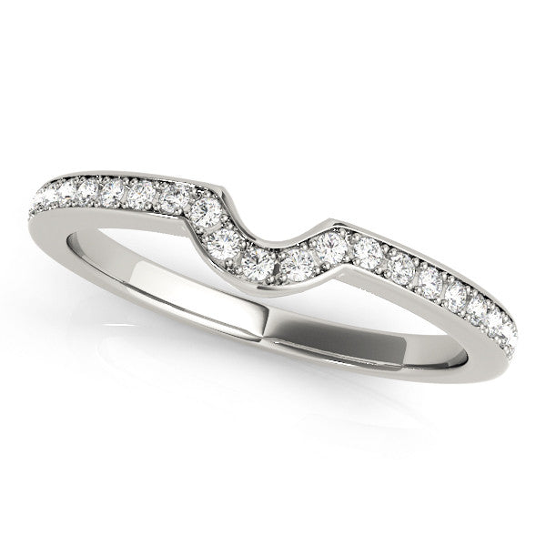 Silver Pavé Round Diamond Contour Band with Channel Setting