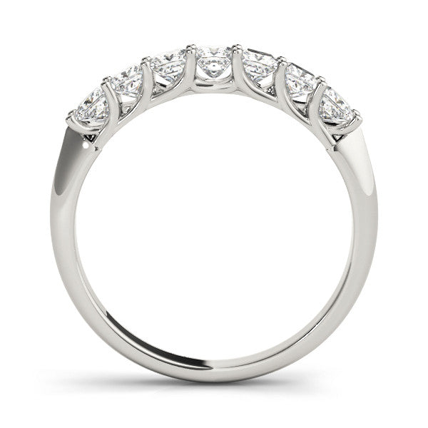 Platinum Princess Cut Diamond Channel Set Eternity Band with Prong Setting