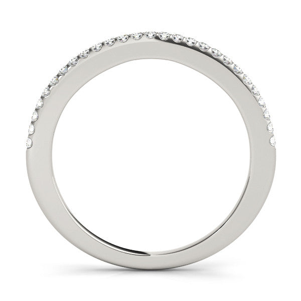 White gold Round Diamond Pavé Eternity Band with Micro Prong Setting