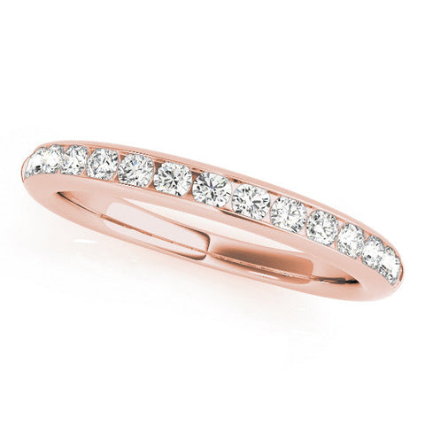 Rose gold Round Cut Diamond Channel Set Eternity Band