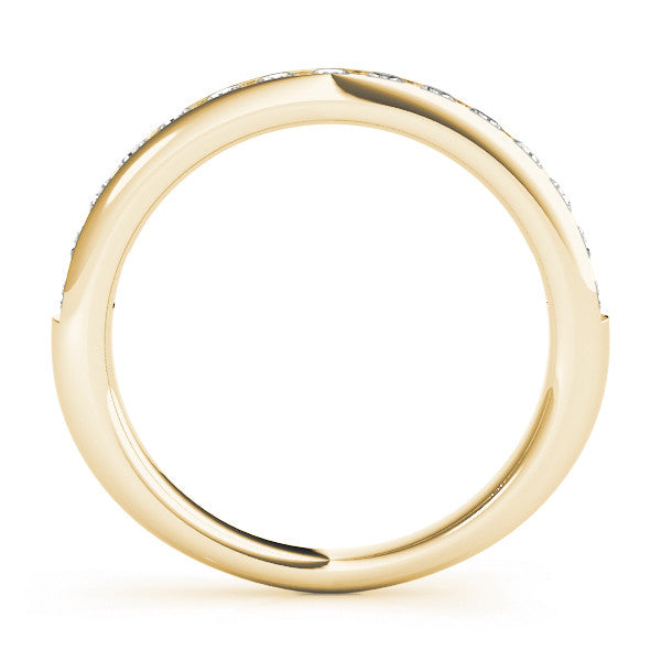 Yellow gold Round Cut Diamond Channel Set Eternity Band
