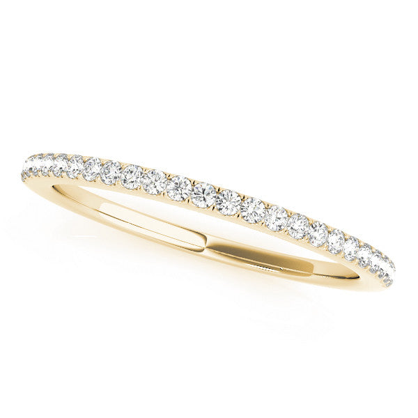 Yellow gold Round Diamond Pavé Eternity Band with Micro-Prong Setting