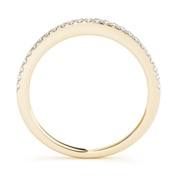 Yellow gold Round Diamond Pavé Eternity Band with Micro-Prong Setting