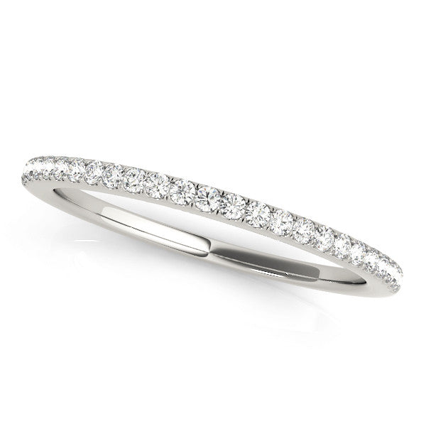 White gold Round Diamond Pavé Eternity Band with Micro-Prong Setting