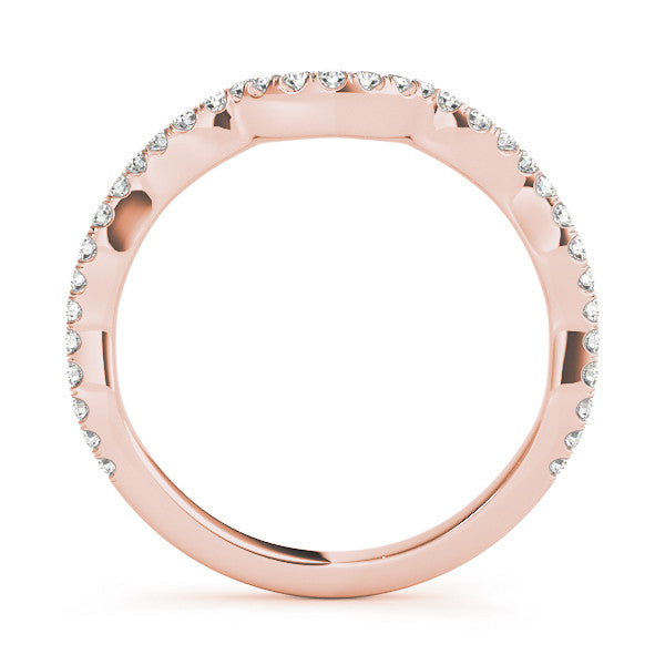Rose gold Pavé Round Diamond Curved Eternity Band