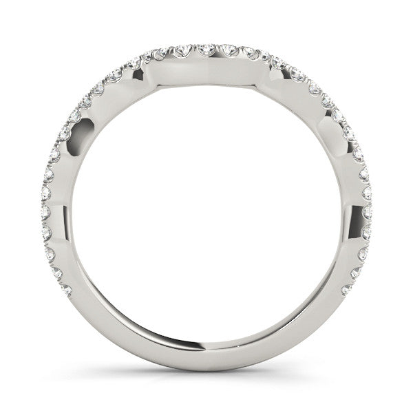 White gold Pavé Round Diamond Curved Eternity Band