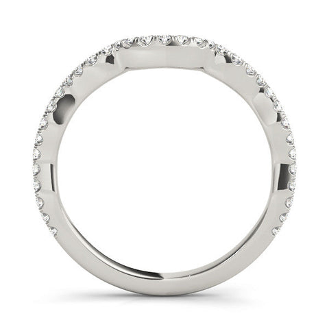 White gold Pavé Round Diamond Curved Eternity Band