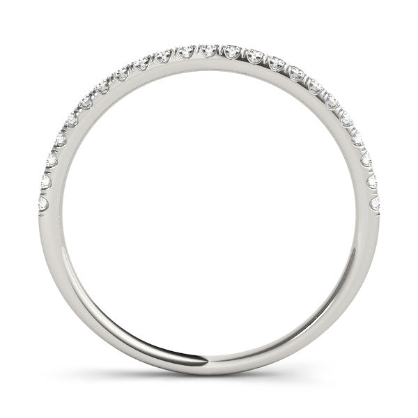 Silver Round Cut Diamond Pavé Eternity Band with Micro Prong Setting