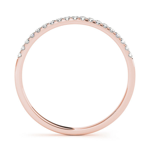 Rose gold Round Diamond Pavé Set Half Eternity Band with Shared Prong Setting