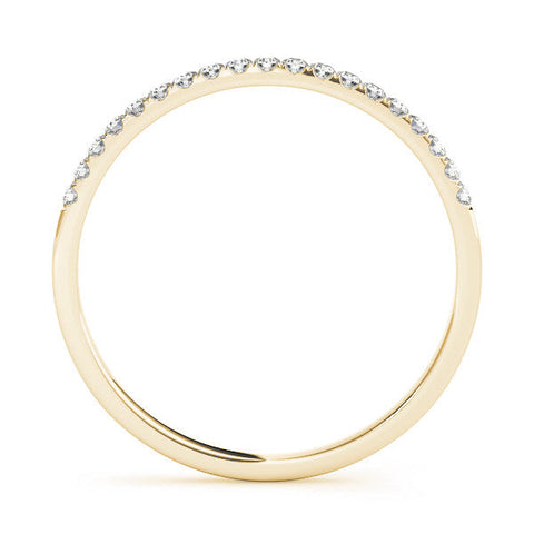 Yellow gold Round Diamond Pavé Set Half Eternity Band with Shared Prong Setting
