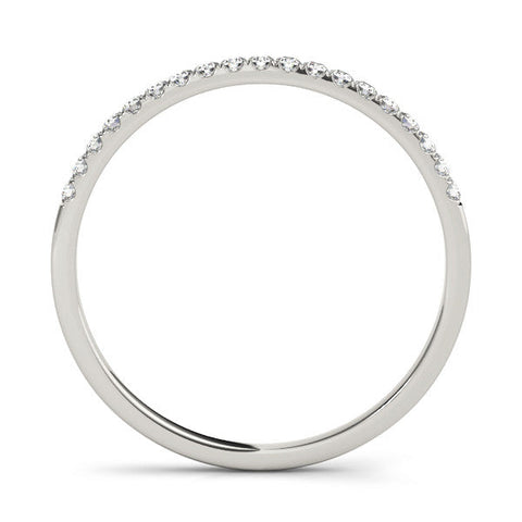 White gold Round Diamond Pavé Set Half Eternity Band with Shared Prong Setting