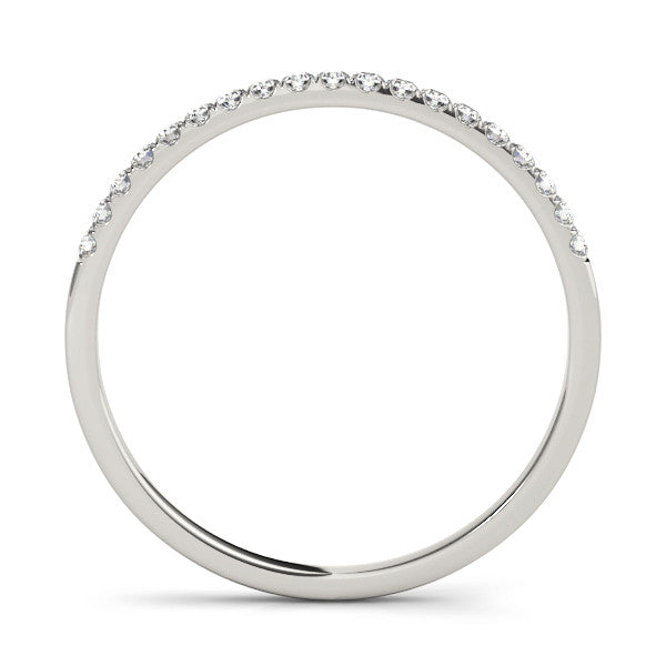 Platinum Round Diamond Pavé Set Half Eternity Band with Shared Prong Setting