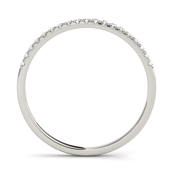 Silver Round Diamond Pavé Set Thin Band