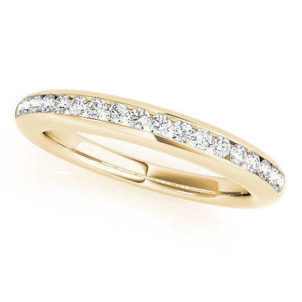Yellow gold Round Diamond Channel Set Comfort Fit Band