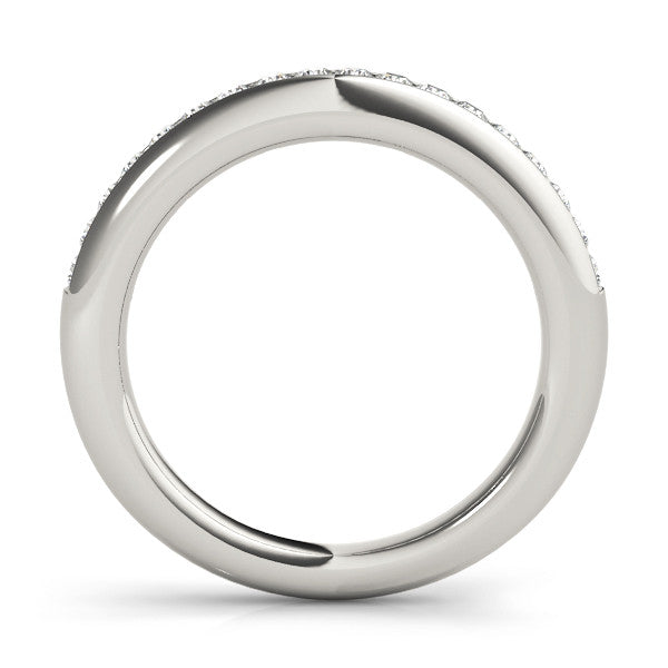Silver Round Diamond Channel Set Comfort Fit Band
