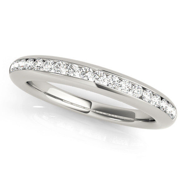 Silver Round Diamond Channel Set Comfort Fit Band