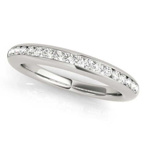 Platinum Round Diamond Channel Set Comfort Fit Band