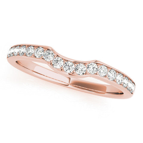 Rose gold Curved Pavé Round Diamond Contour Band