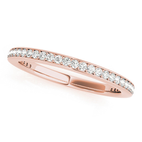 Rose gold Round Diamond Pave Set Eternity Band