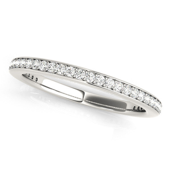 White gold Round Diamond Pave Set Eternity Band