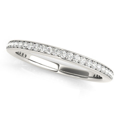 Platinum Round Diamond Pave Set Eternity Band
