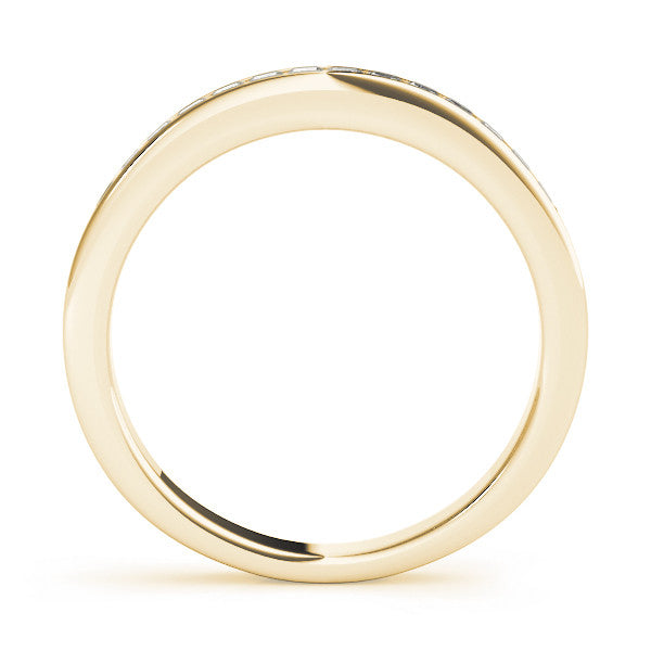Yellow gold Channel Set Princess Cut Diamond Eternity Band