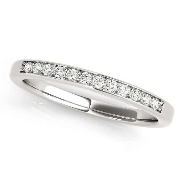 Yellow gold Round Diamond Pavé Set Half-Eternity Band