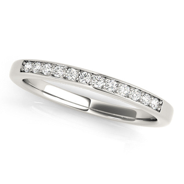 White gold Round Diamond Pavé Set Half-Eternity Band