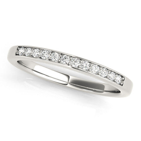 White gold Round Diamond Pavé Set Half-Eternity Band