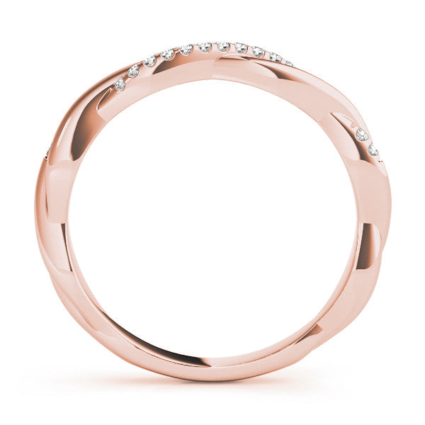 Rose gold Twisted Pavé Round Diamond Infinity Band