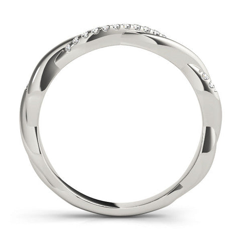 Platinum Twisted Pavé Round Diamond Infinity Band