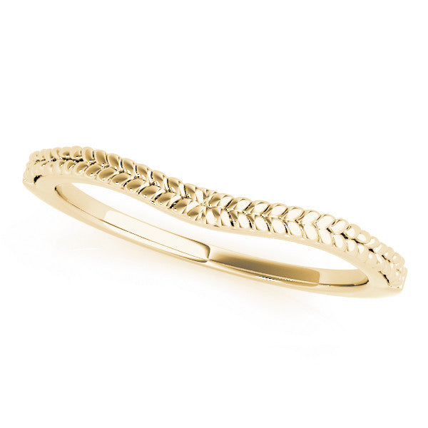 Yellow gold Braided Milgrain White Gold Contour Band