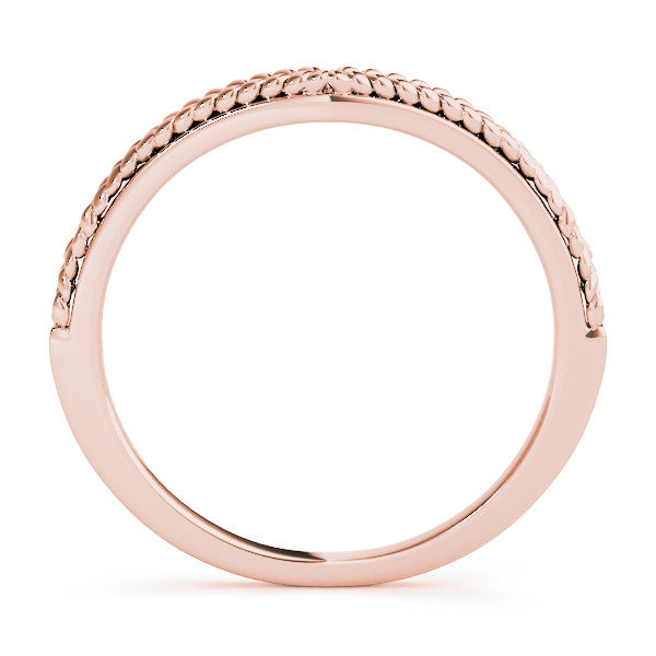 Rose gold Braided Milgrain White Gold Contour Band