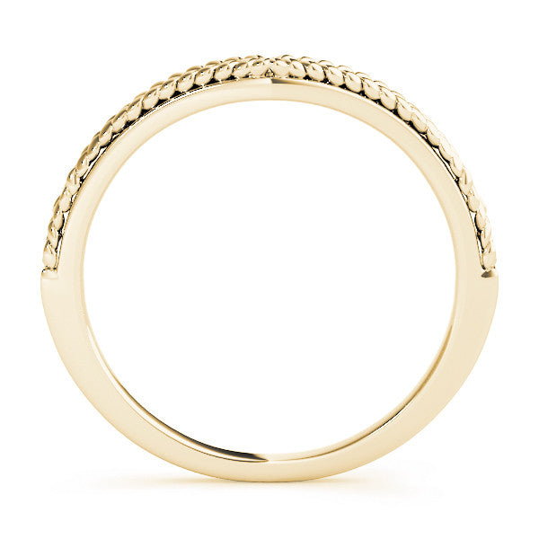 Yellow gold Braided Milgrain White Gold Contour Band
