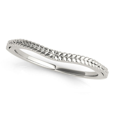 Platinum Braided Milgrain White Gold Contour Band